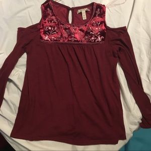 Girls Maroon Dress Shirt